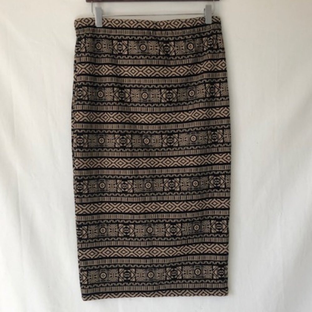 Tribal Print Textured Pencil Skirt Size XL